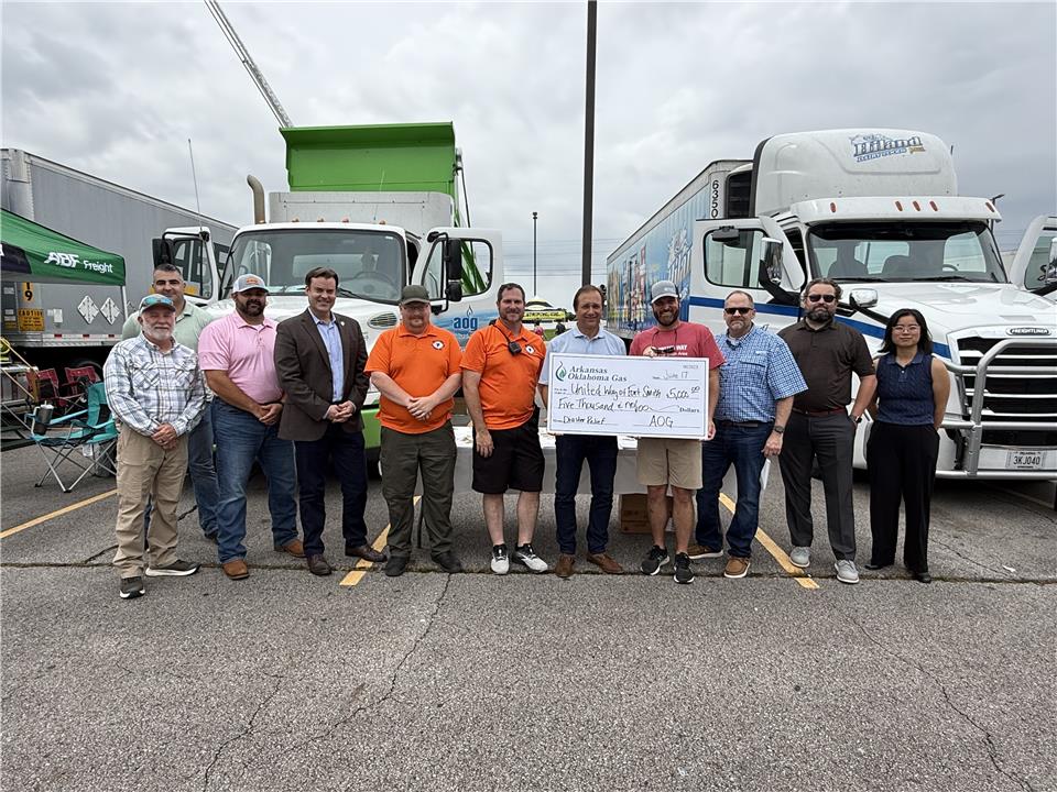 Arkansas Oklahoma Gas Donates $5,000 to Support Tornado Relief in Van Buren